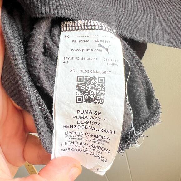 MEN Puma Black Hoodie Size M - Picture 7 of 8